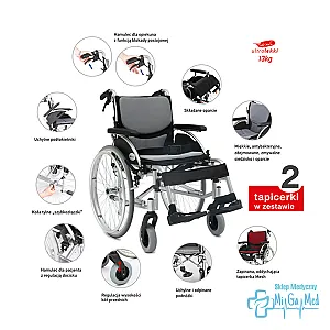 Wózek inwalidzki aluminiowy ERGONOMIC