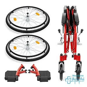 EXCLUSIVE-TIM LIGHT - Wózek inwalidzki aktywny aluminiowy, czerwony lub niebieski